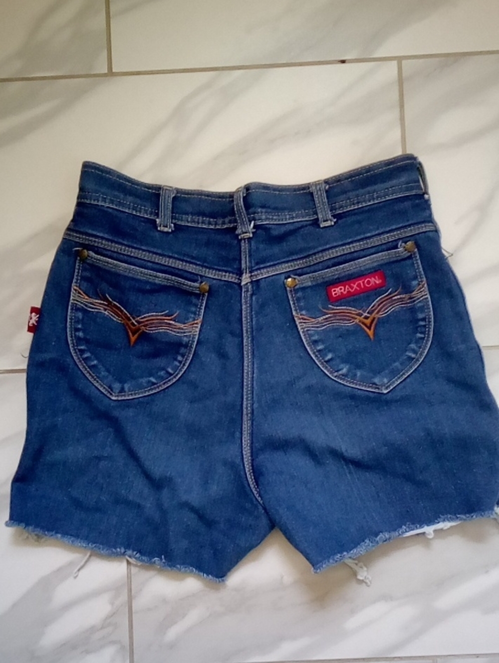 Vintage 80's BRAXTON High Waisr Stretch Denim Cutoff Shorts Size 29 x 4